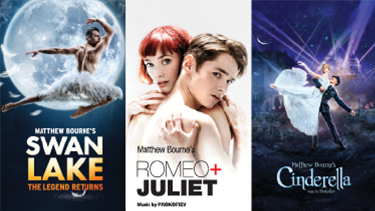 Three of Matthew Bourne's most popular ballets will be streamed